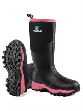 Trudave Rubber Boots Steel Shank Waterproof Insulated Mud Rain Boots 6mm